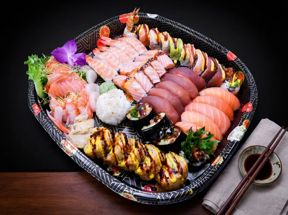 Familiekombinasjon – stort sushifat for hele familien – Sakura Sushi Drammen